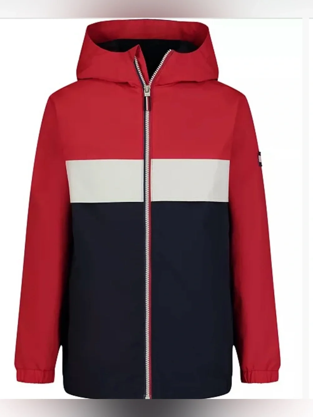 NEW Tommy Hilfiger Full-Zip Hooded Windbreaker, Color: Red, Size Boys XL 18-20
